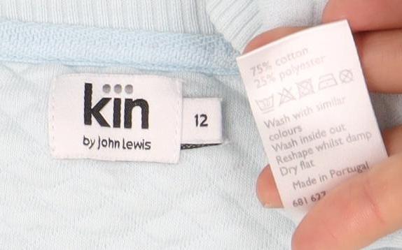 Close-up detail of Kin by John Lewis Women's Blue Sweatshirt, size 12