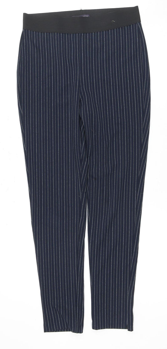 M&S Women's Blue Striped Leggings Size 10