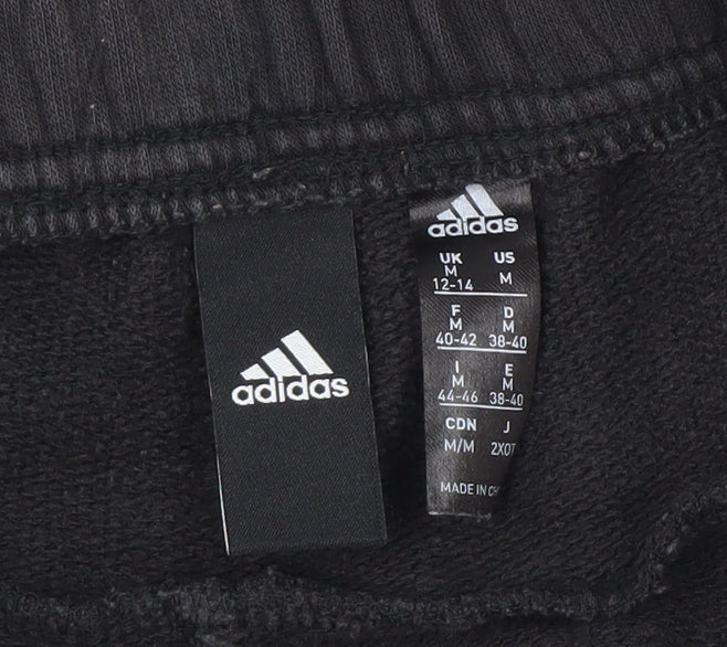 Brand and care label for Adidas Men's Black Jogger Trousers M - Gym & Training