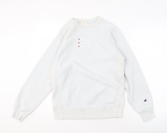 Mens UK S Regular Champion White Pullover Sweatshirt