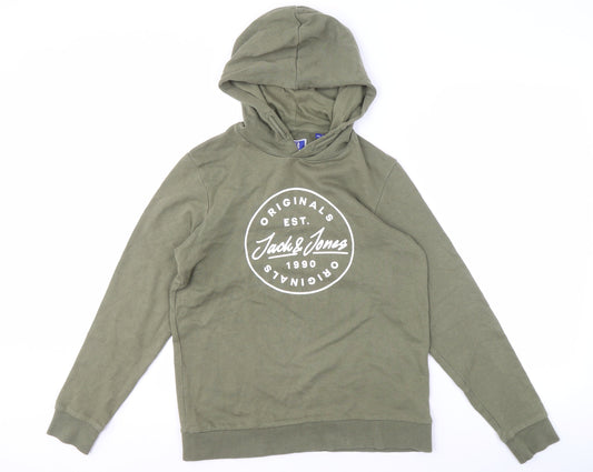Jack & Jones Boys Green Pullover Hoodie, Size 12 Years