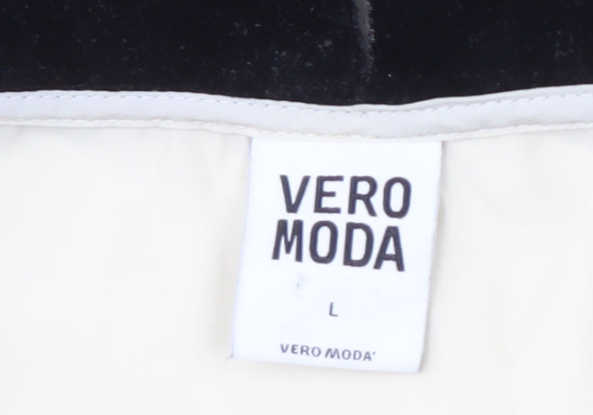 Vero Moda Women's Ivory Blouse, Size L, Collared, Casual