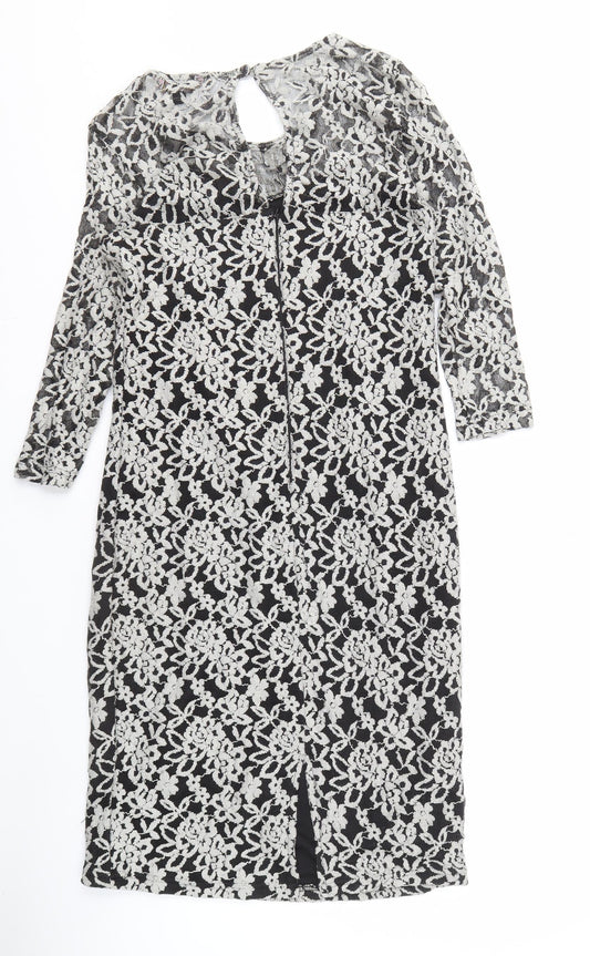 Joe Browns Women's Black Ivory Lace Sheath Dress Size 14