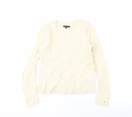 Tommy Hilfiger Ivory Cable-Knit Pullover Jumper S