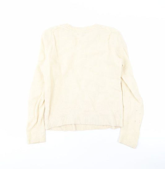 Tommy Hilfiger Ivory Cable-Knit Pullover Jumper S