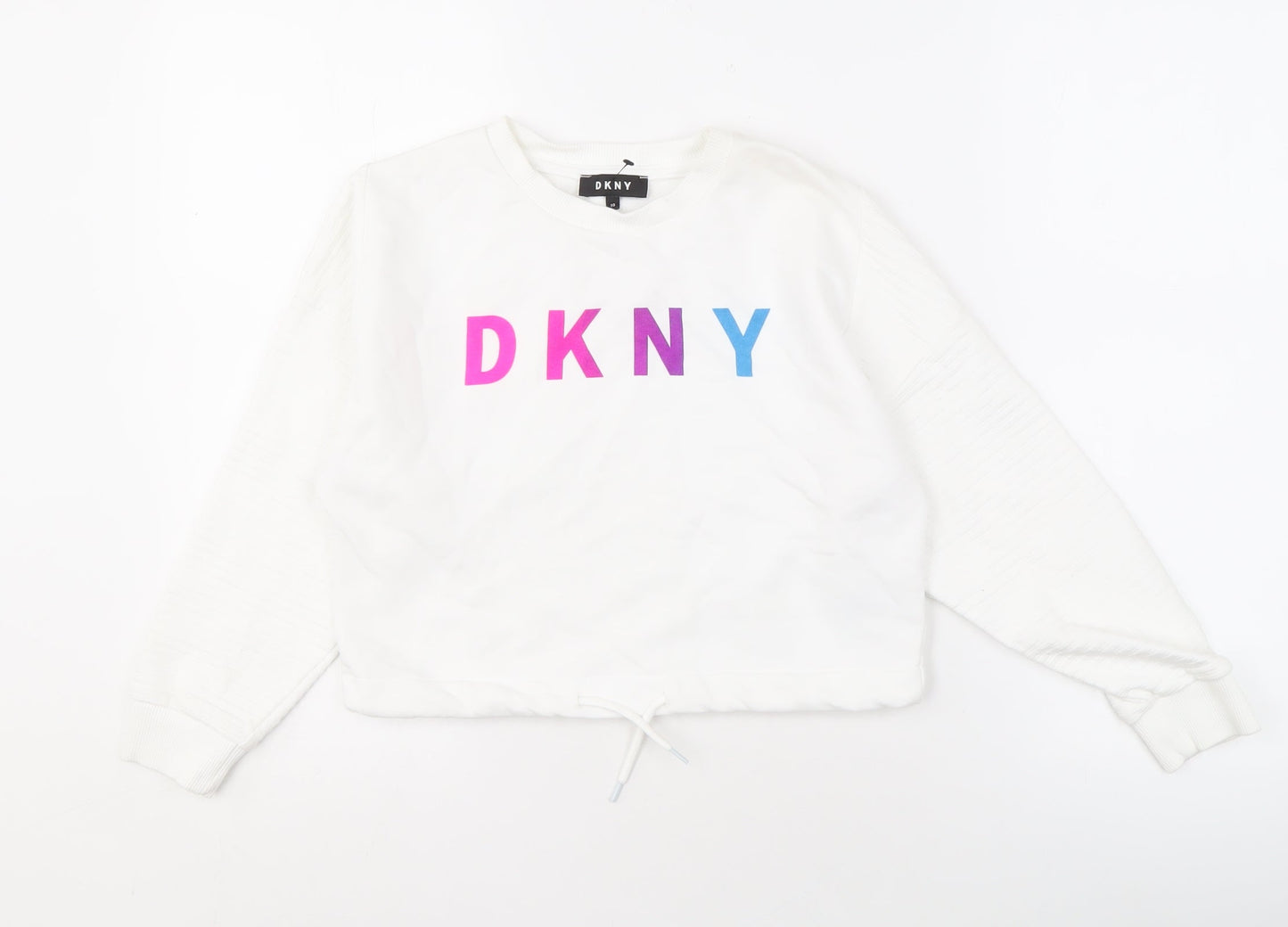 DKNY Women's White Pullover Sweatshirt Size 10