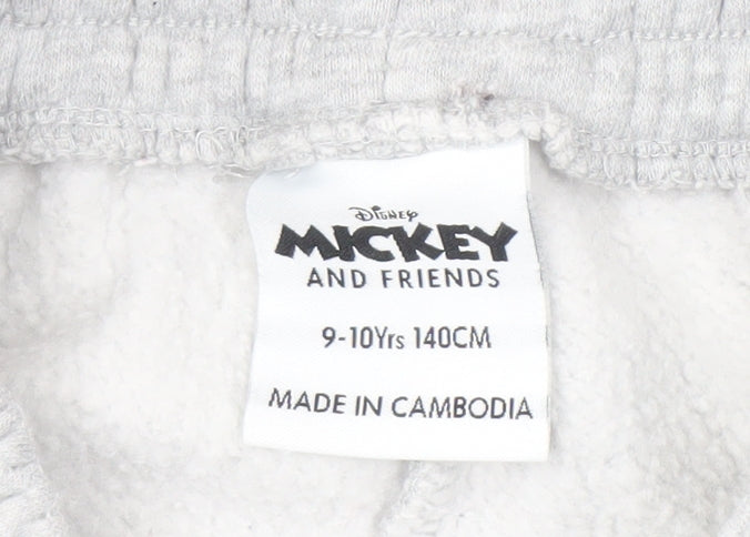 Brand and care label for Disney girls’ grey jogger trousers 9-10 years - donald duck