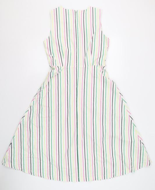 Crew Clothing Women's Multicoloured Striped Dress Size 8
