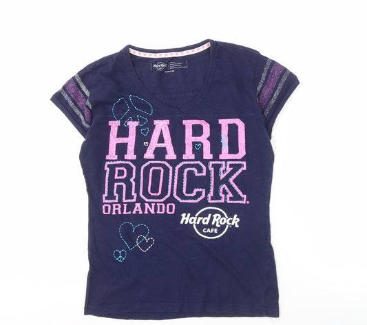 Hard Rock Cafe Teens Blue Music T-Shirt S