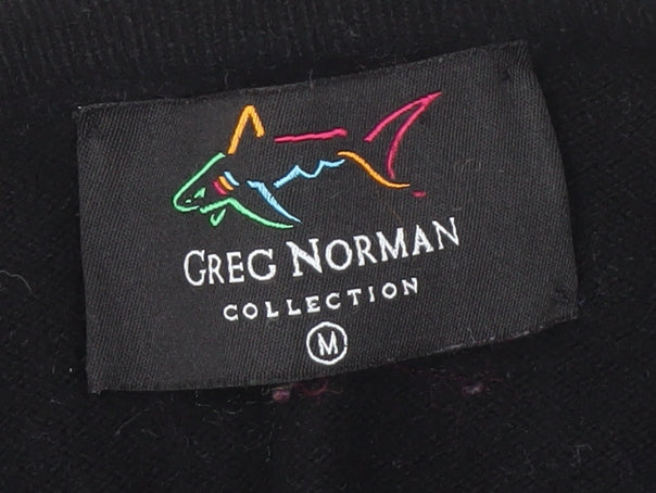 Greg Norman Men's Black V-Neck Wool Jumper M