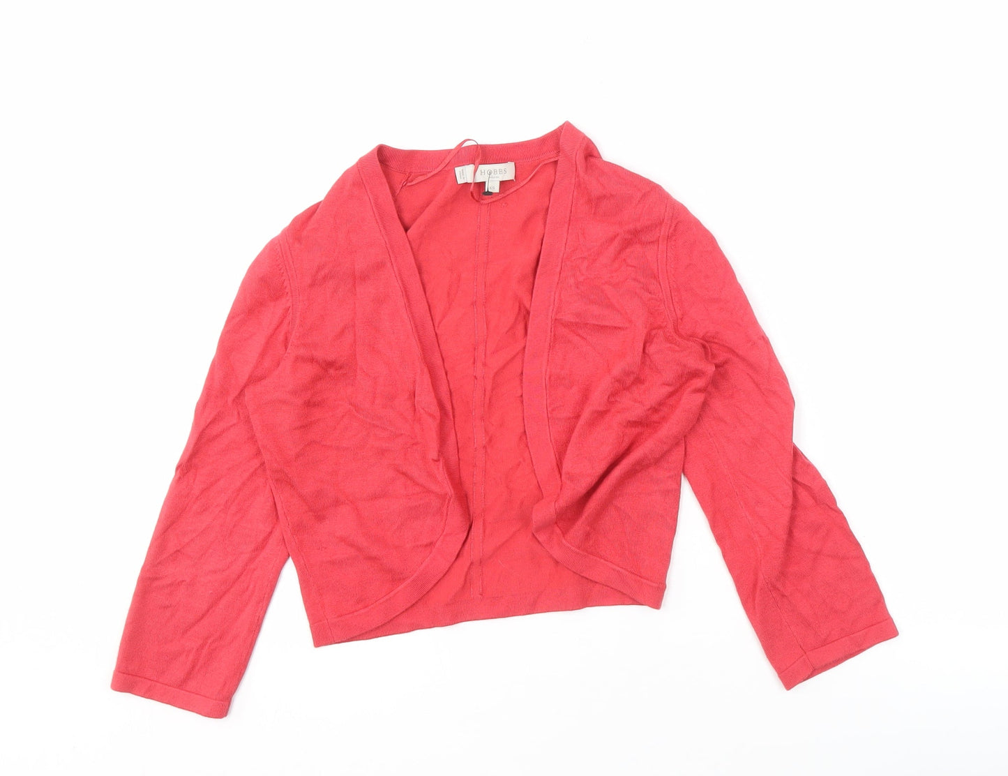 Hobbs Women's Red Open Front Cardigan XS Lightweight Knit