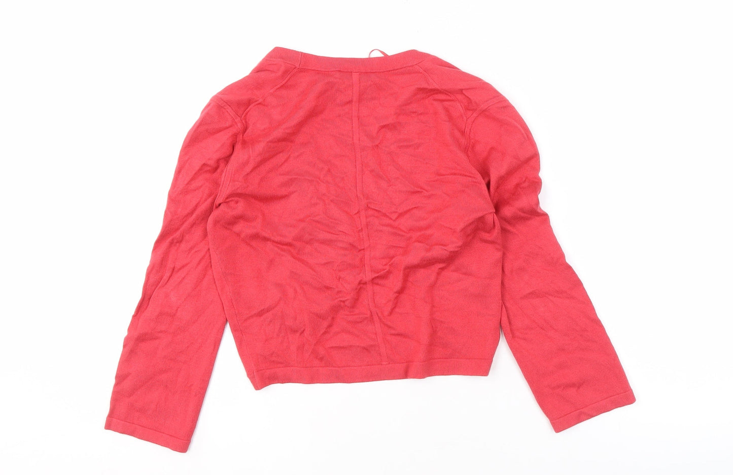 Hobbs Women's Red Open Front Cardigan XS Lightweight Knit