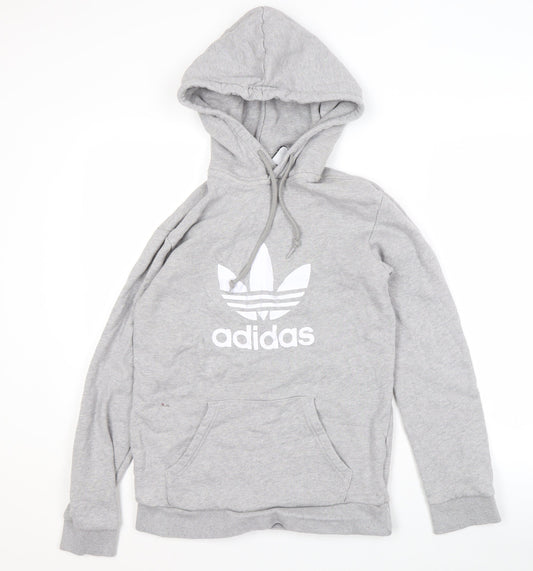 Adidas Men's Grey Pullover Hoodie - Size S