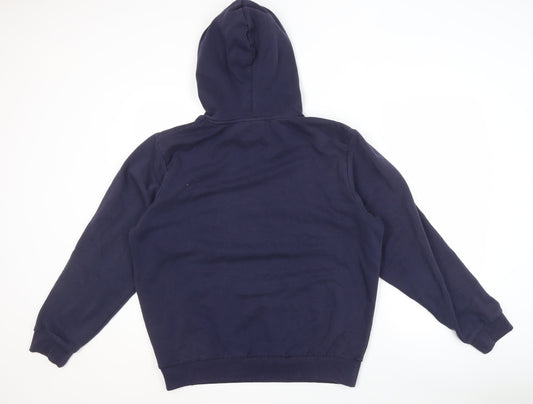 FILA Men's Blue Pullover Hoodie - L, Hooded, Logo