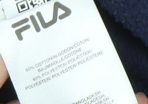 FILA Men's Blue Pullover Hoodie - L, Hooded, Logo