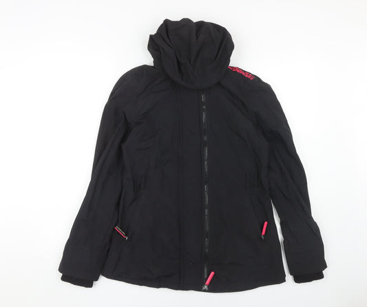 Womens UK Size M Regular Superdry Black Nylon Jacket