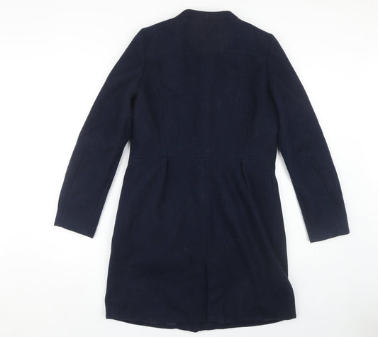 Mango Women's Blue Wool Blend Overcoat, Size S