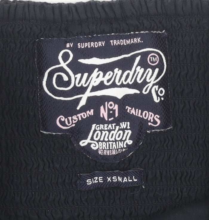 Superdry Women's Black Strapless Polka Dot Dress XS