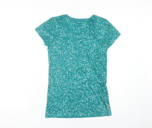 DKNY Women's Sequin Green T-Shirt, S, Party Top