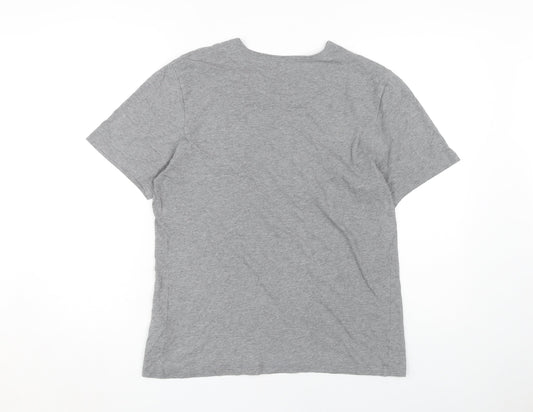 BOSS Men's Grey Cotton Crew Neck T-Shirt M