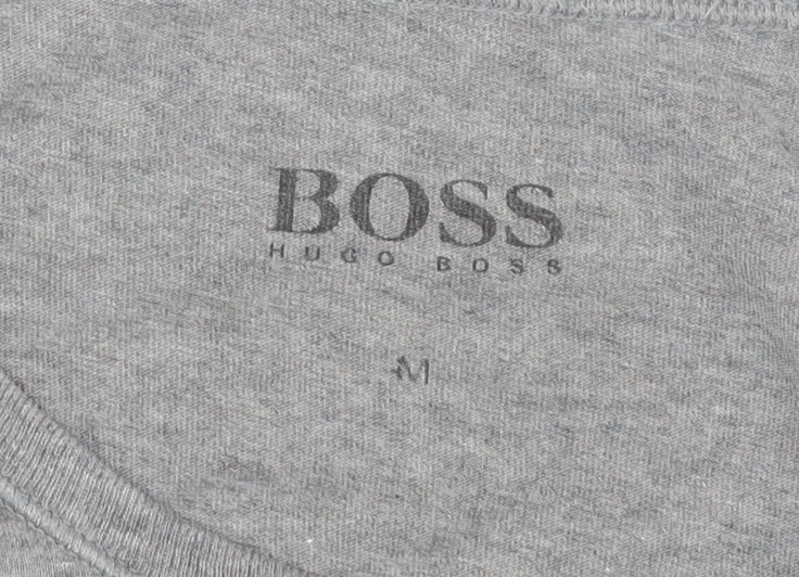 BOSS Men's Grey Cotton Crew Neck T-Shirt M