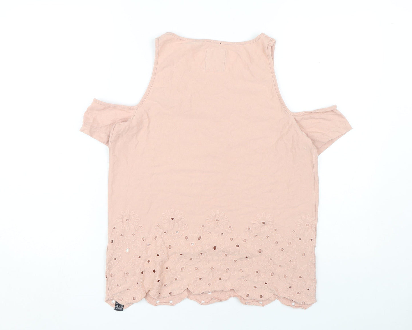 Superdry Women's Pink Cold Shoulder Embroidered Top M