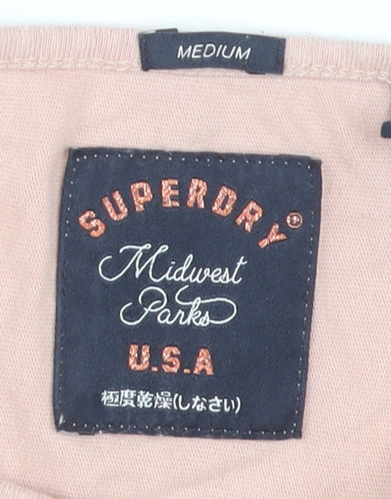 Superdry Women's Pink Cold Shoulder Embroidered Top M