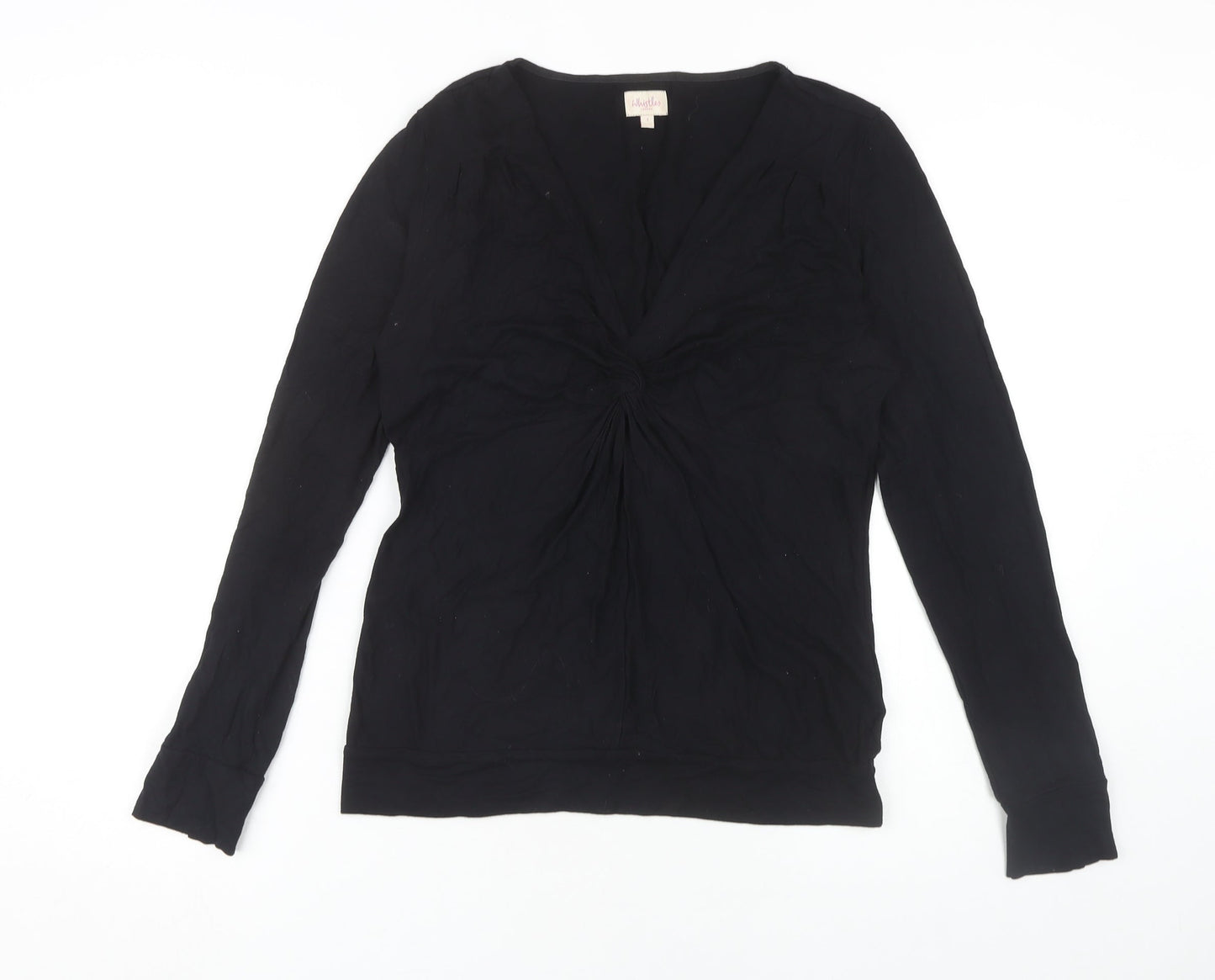 Whistles Women's Black Viscose Blouse, Size L, Casual Elegance
