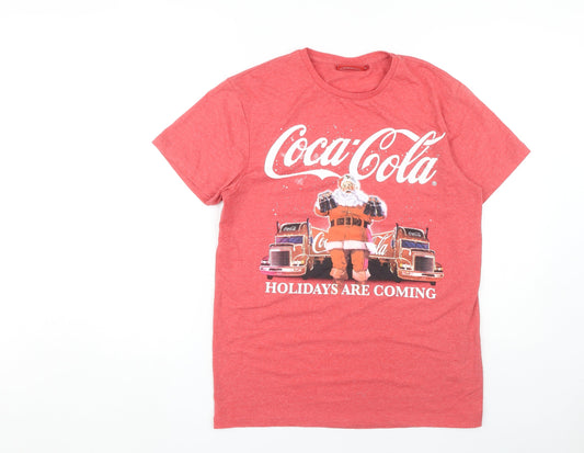 Mens UK Size M Coca-Cola Red Cotton Blend T-Shirt