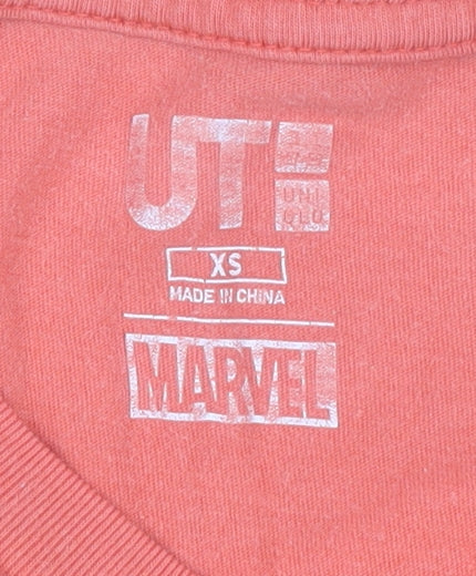 Marvel Unisex Red XS T-Shirt, Crew Neck Short Sleeve