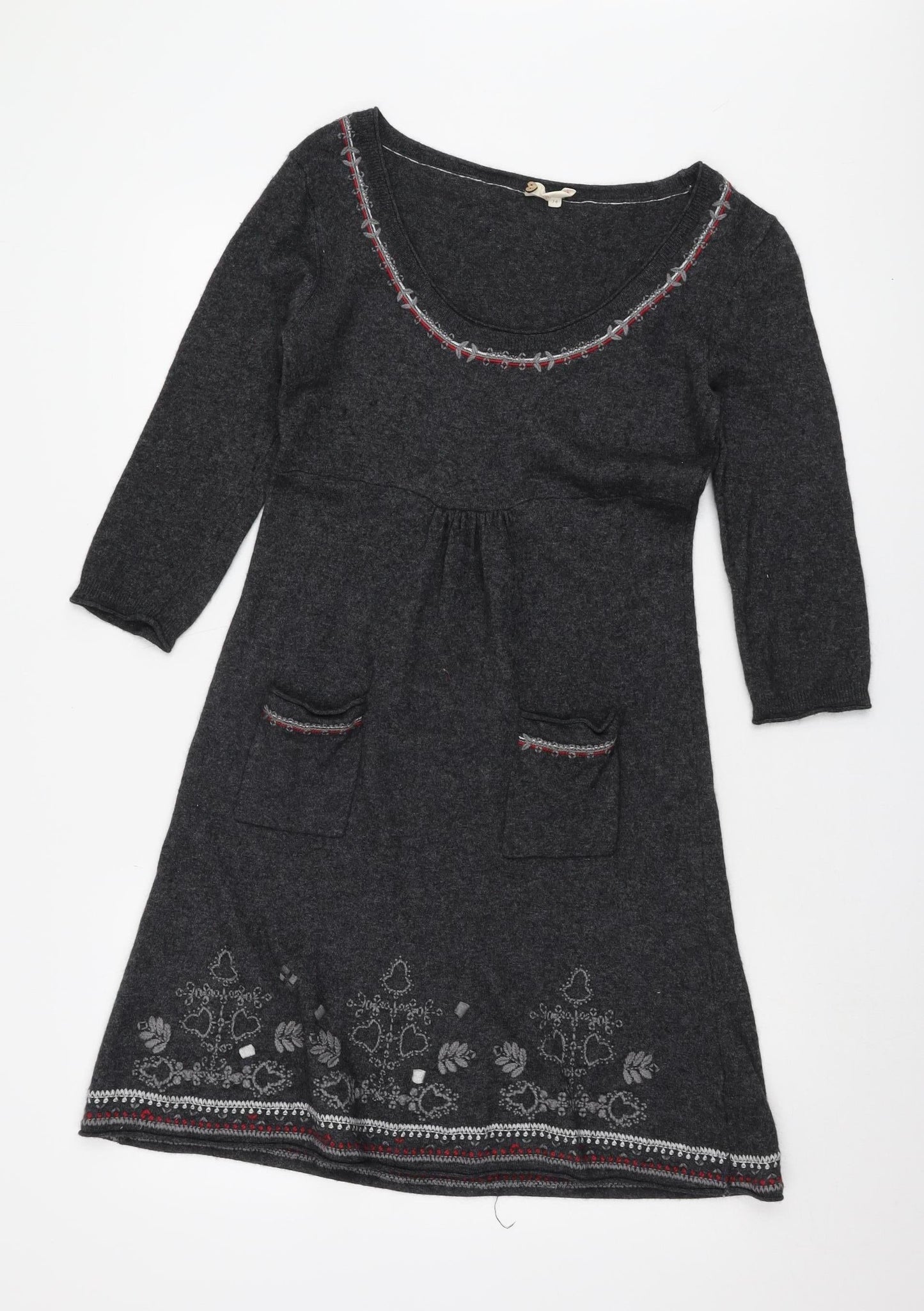 White Stuff Women's Grey A-Line Dress Size 14