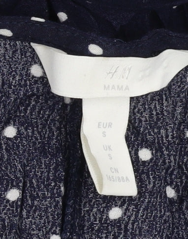 H&M Maternity Blue Polka Dot 3/4 Sleeve Dress