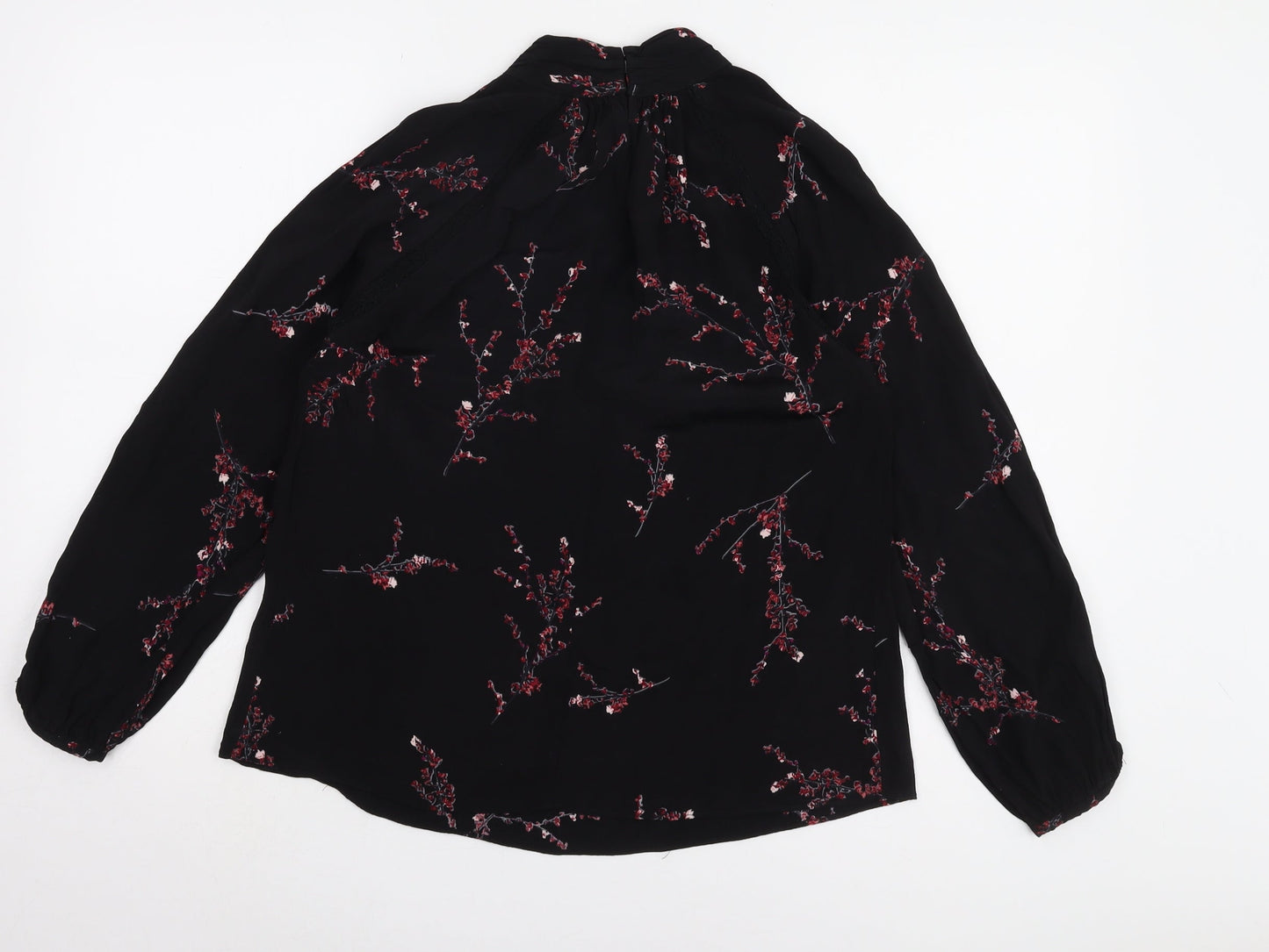 Mint Velvet Women's Black Floral Blouse Size 10