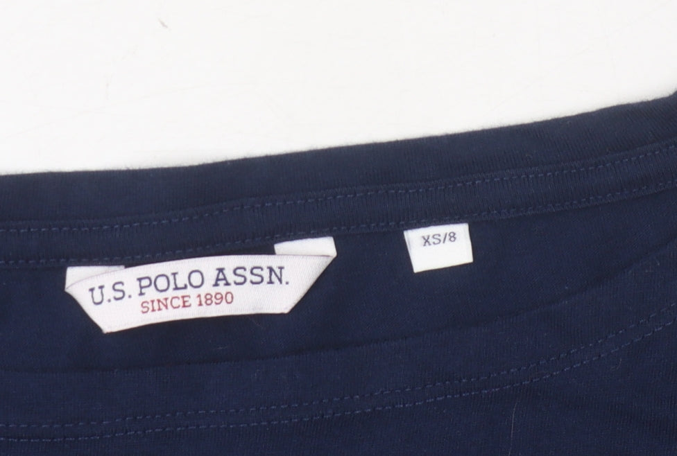 U.S. Polo Assn. Women's Blue Striped Top, Size 8