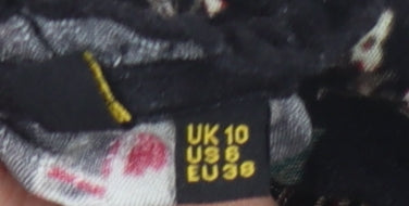 Superdry Women's Black Floral Embroidered Top Size 10