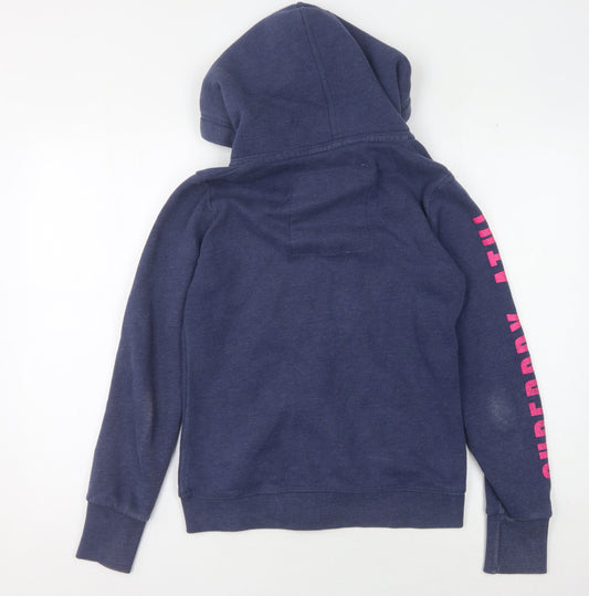 Superdry Women's Blue Hooded Basic Jacket, Size S