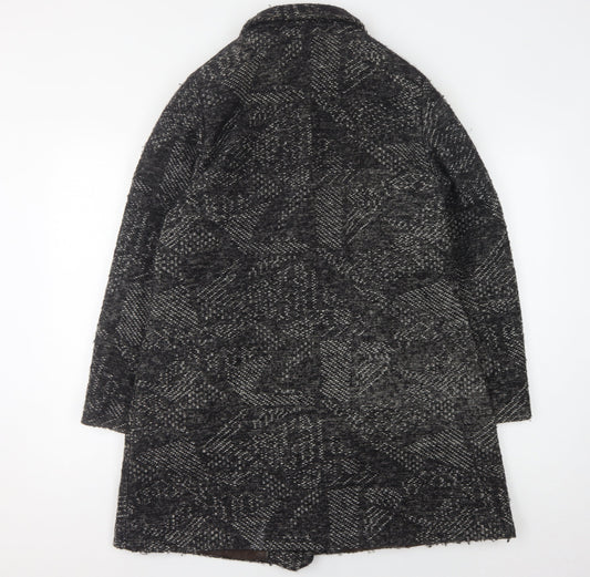 Gharani Strok Women's Black Tweed Coat Size 14