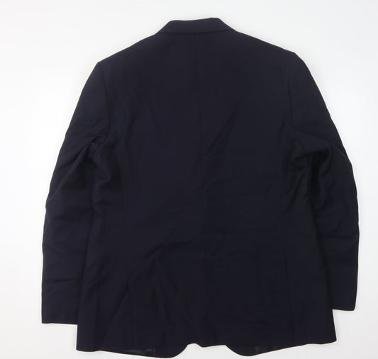Marks and Spencer Men's Blue Wool Jacket, 44 Regular