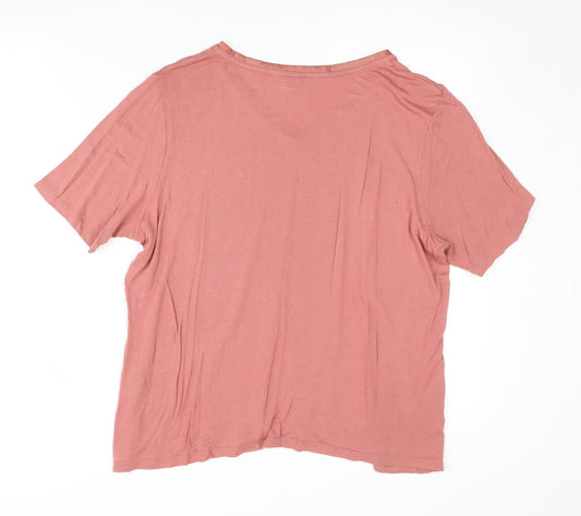 Womens UK Size 16 Laura Ashley Pink Viscose T-Shirt