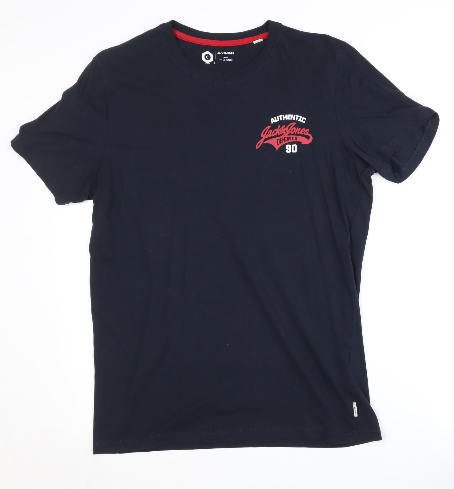 Jack & Jones Men's Blue Graphic Print T-Shirt Medium