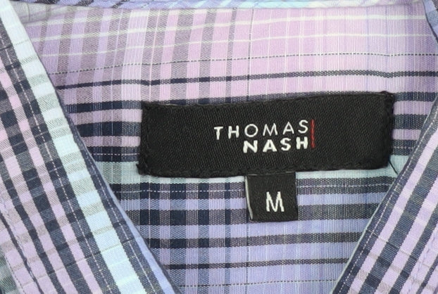 Close-up detail of Thomas Nash Men’s Multicoloured Check Shirt M Casual