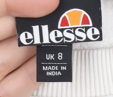 Womens UK 8 Regular ellesse White Pullover Sweatshirt