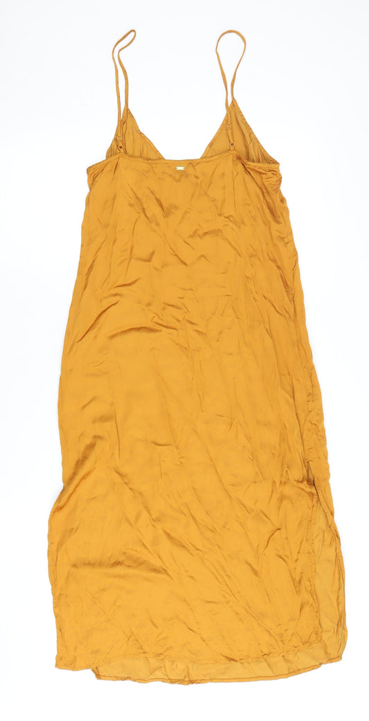 Superdry Women's Yellow Slip Dress, Size 10, V-Neck, Summer Ready