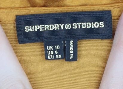 Superdry Women's Yellow Slip Dress, Size 10, V-Neck, Summer Ready