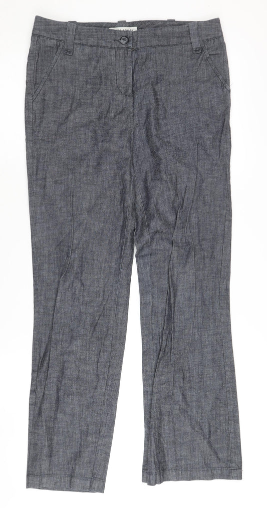 Laura Ashley Women's Blue Cropped Trousers Size 10