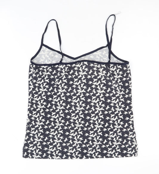 Womens UK Size 12 Laura Ashley Black Cotton Blend Tank