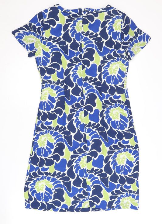 Banana Republic Women's Blue Sheath Dress S, Floral Elegance