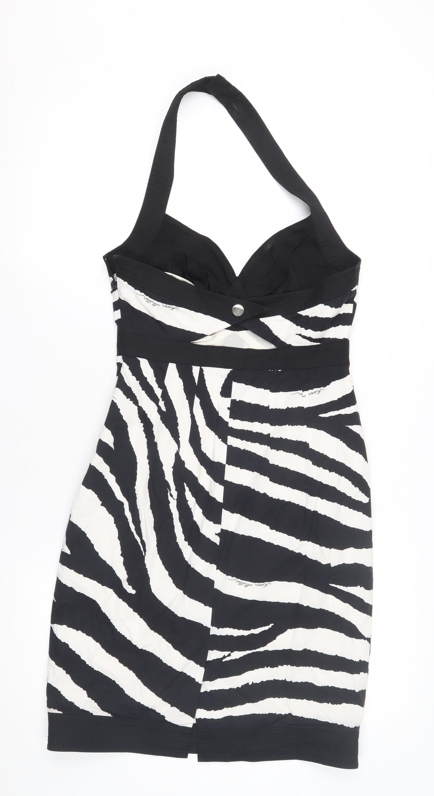 Karen Millen Women's Zebra Print Halter Dress Size 10