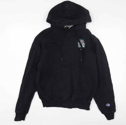 Champion Men's Black Pullover Hoodie, Size S, Logo Accent