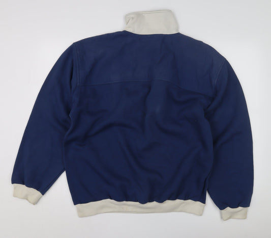 Springfield Men's Blue L Striped 1/2 Zip Sweatshirt